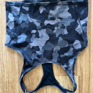 Athleta Army Razor Back Crop Top